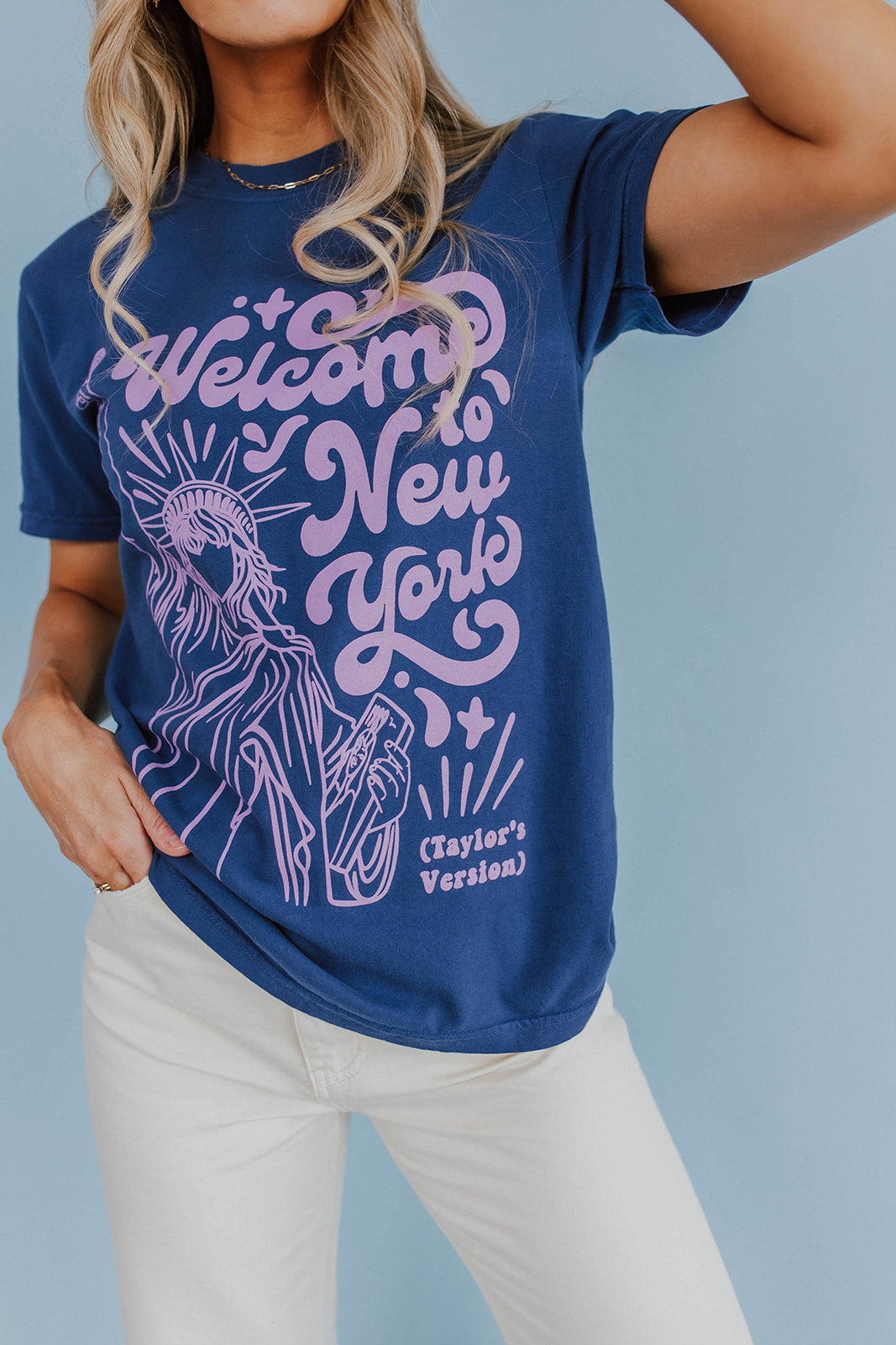 New York, New York T-Shirt | Prinkshop | Social Goods M / White/Blue