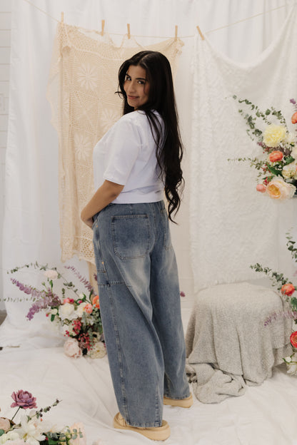 THE LOLA MID RISE JEANS IN LIGHT DENIM