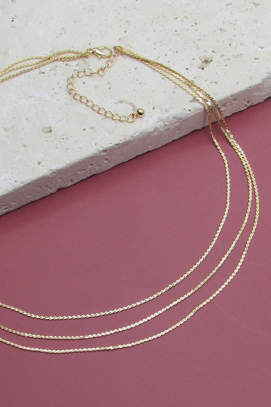 THE LAYERED FLAT CHAIN NECKLACE IN GOLD