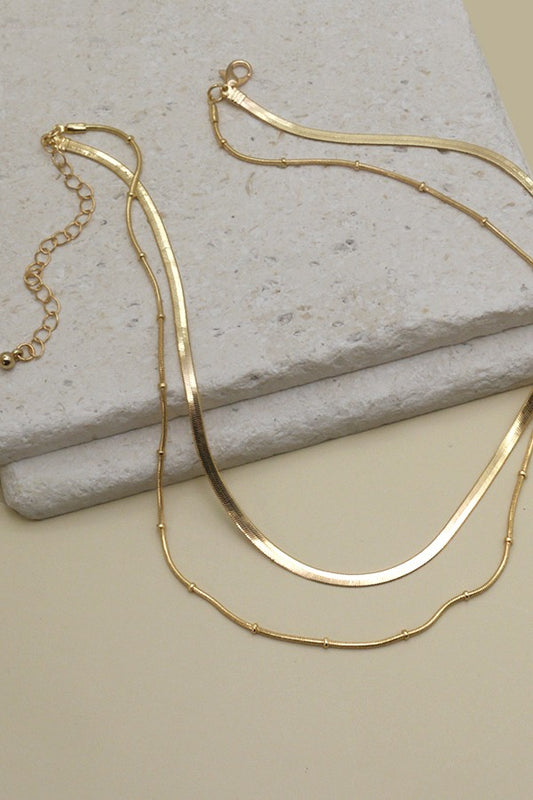 THE SNAKE CHAIN LAYER NECKLACE IN GOLD