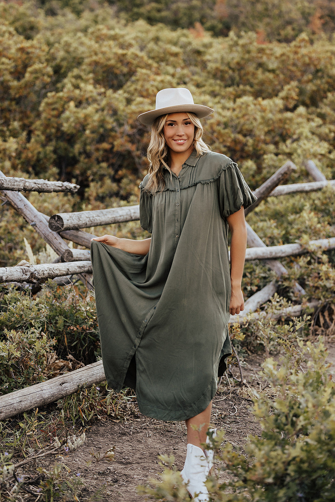 THE ASPYN SHIRT DRESS IN OLIVE