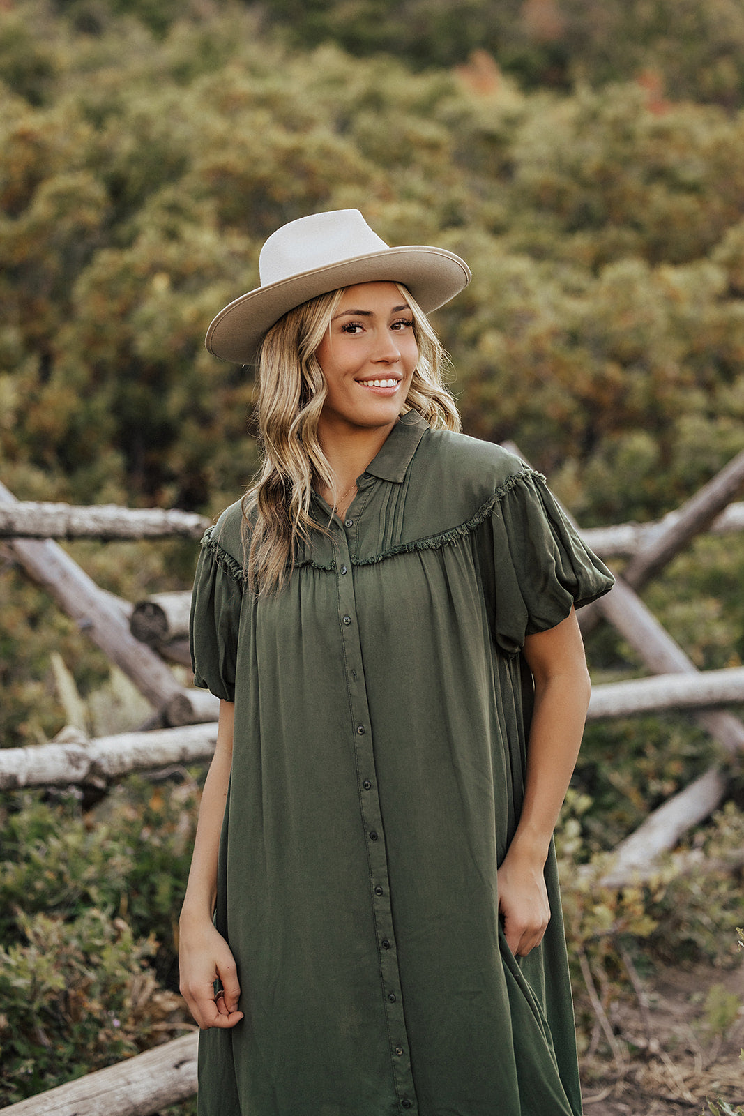 THE ASPYN SHIRT DRESS IN OLIVE