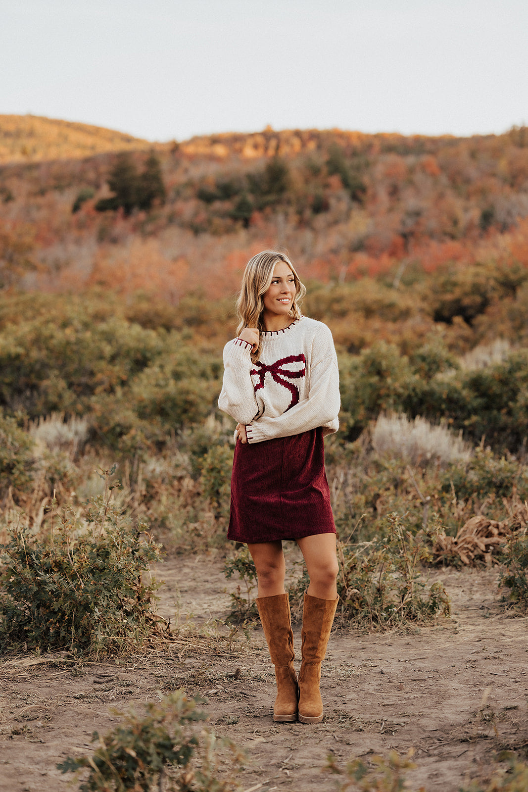 THE ALANA RIBBON SWEATER IN BURGUNDY