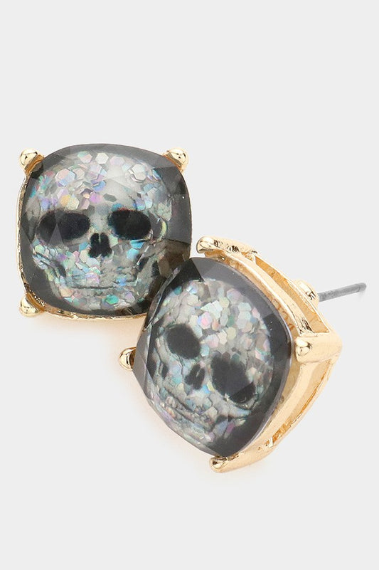 THE SKULL STUD EARRINGS IN GOLD