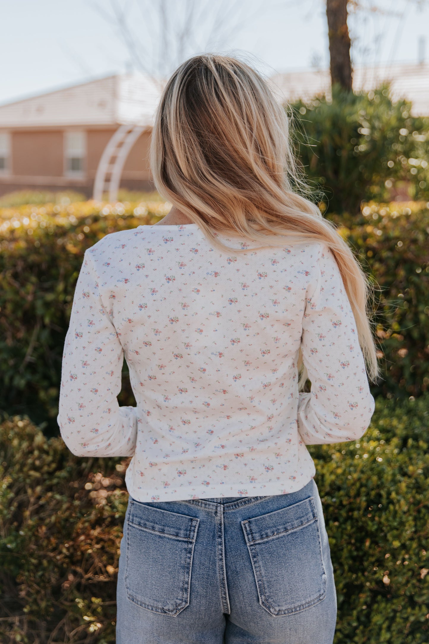 THE EMERY FLORAL CARDIGAN IN WHITE