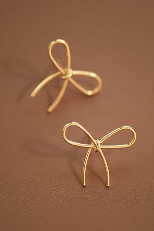 THE DAINY KNOTTED BOW EARRINGS IN GOLD