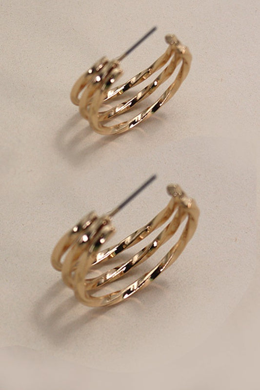 THE TRIPLE HOOP EARRINGS IN GOLD