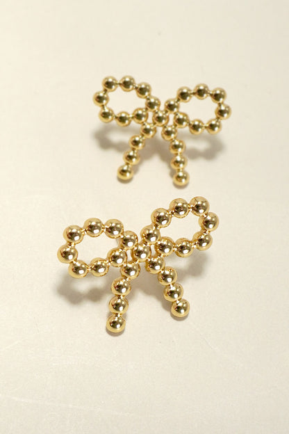 THE ROPE BOW STUD EARRINGS IN GOLD