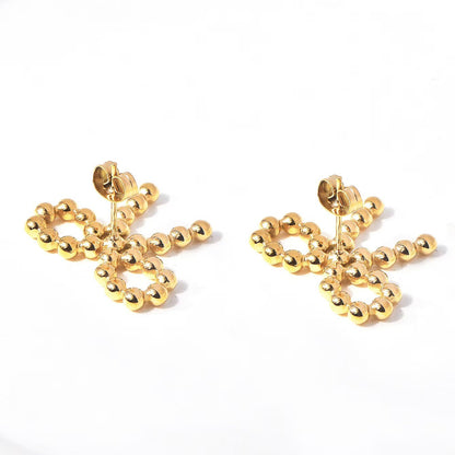 THE ROPE BOW STUD EARRINGS IN GOLD