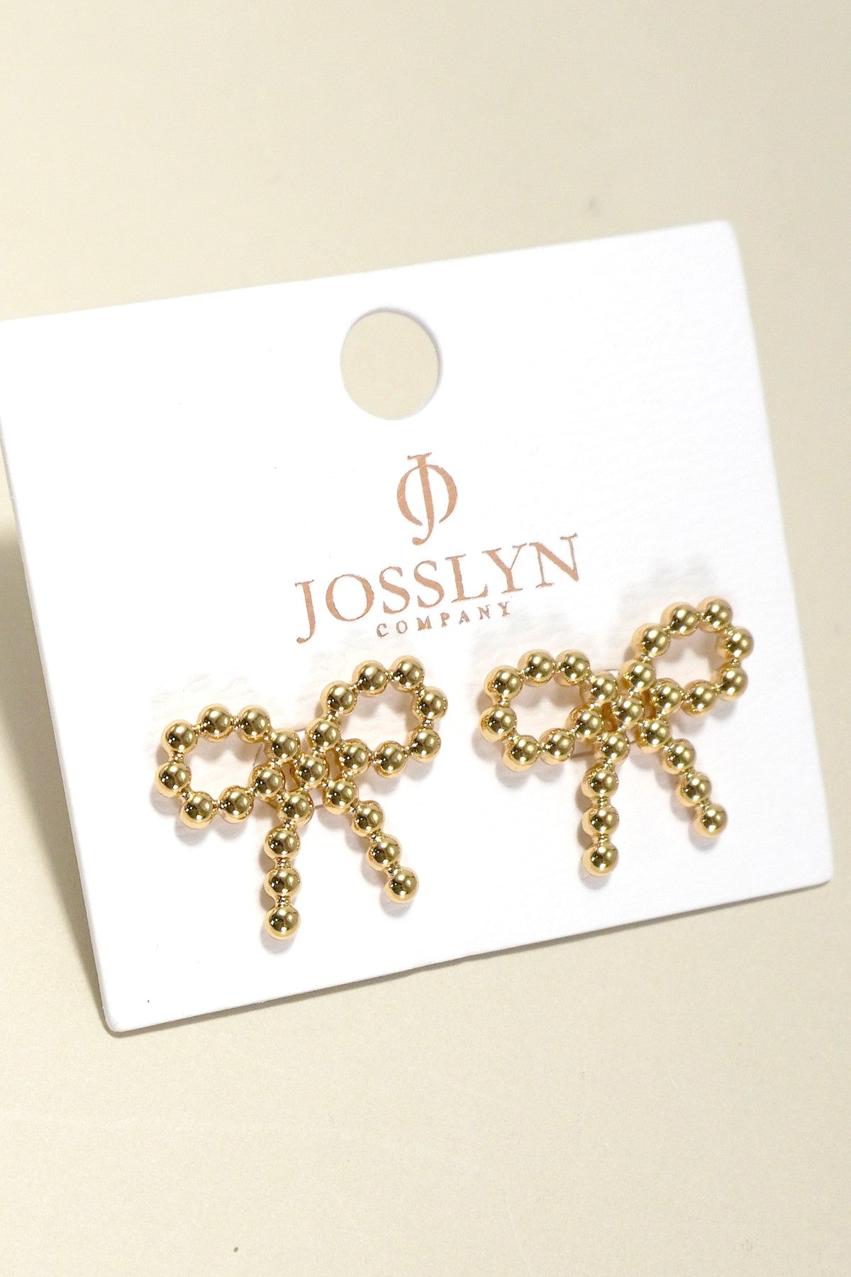 THE ROPE BOW STUD EARRINGS IN GOLD