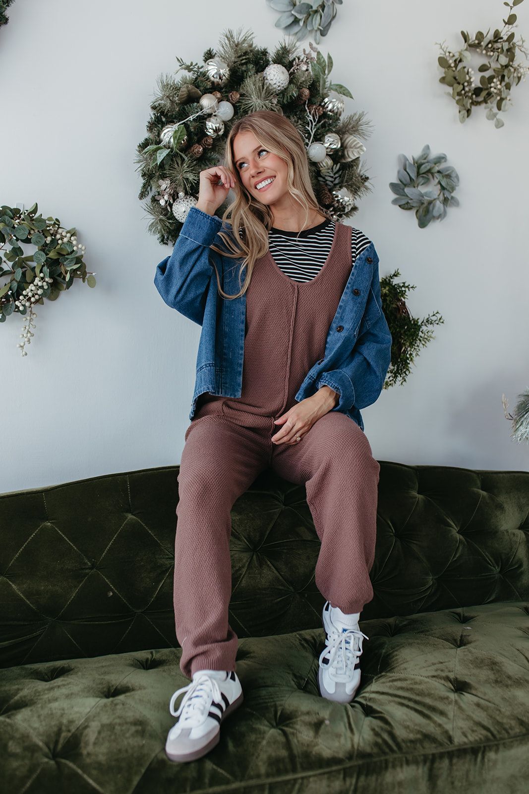 THE HARTLEY SWEATER JUMPSUIT IN BROWN