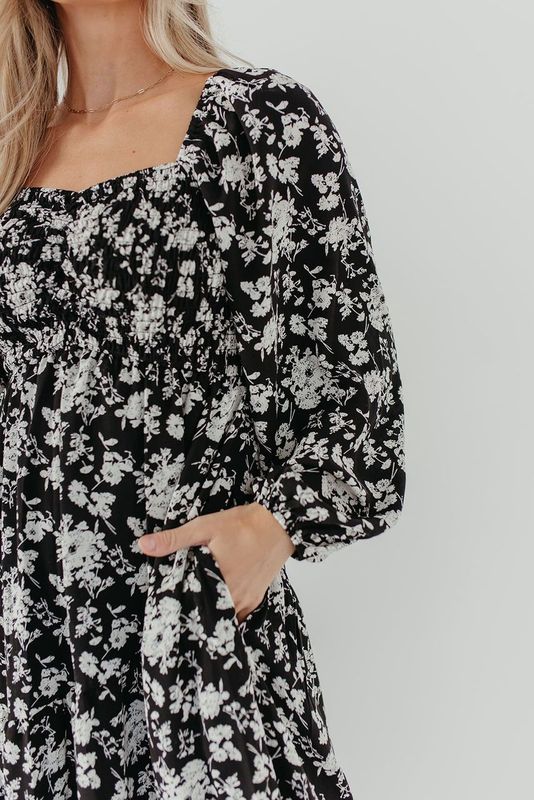 THE FINLEE FLORAL MAXI DRESS IN BLACK