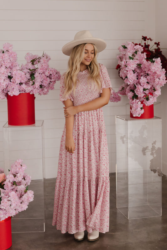 THE PRISILA FLORAL MAXI DRESS IN PINK