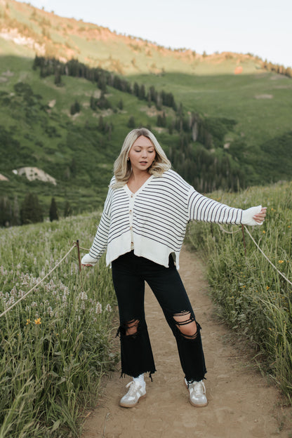 THE MABEL COTTON KNIT CARDIGAN IN IVORY