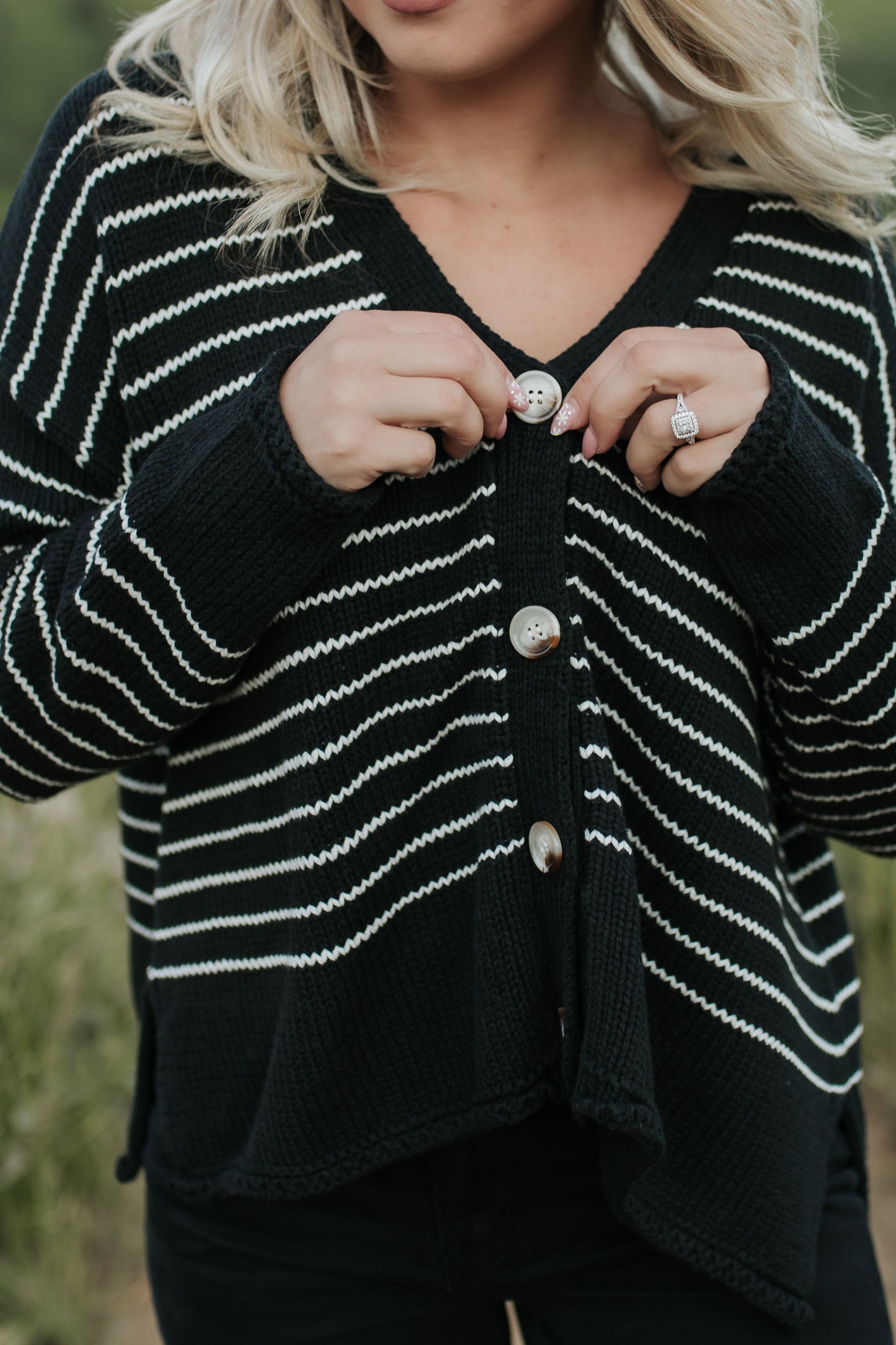 THE MABEL COTTON KNIT CARDIGAN IN BLACK