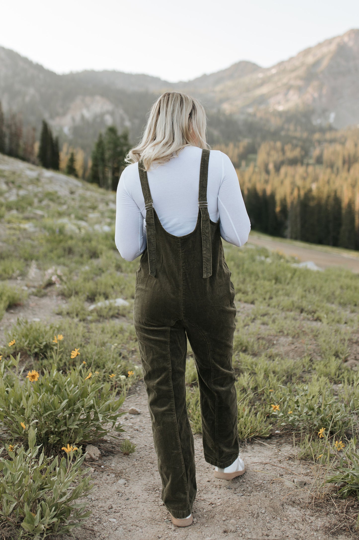 THE JUDY CORDUROY JUMPSUIT IN OLIVE