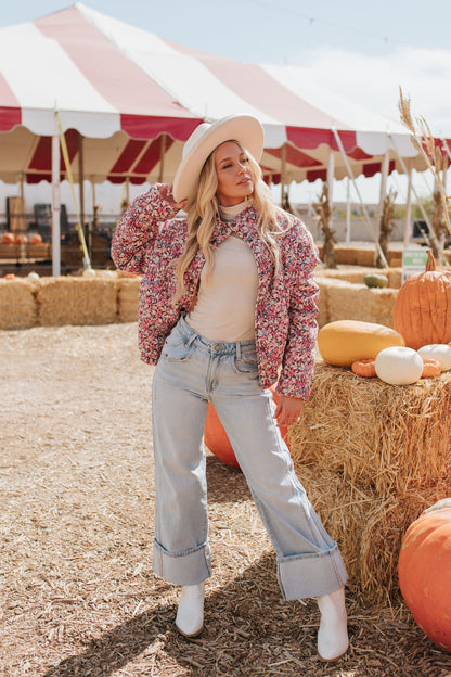 THE CANDICE CORDUROY JACKET IN CREAM FLORAL