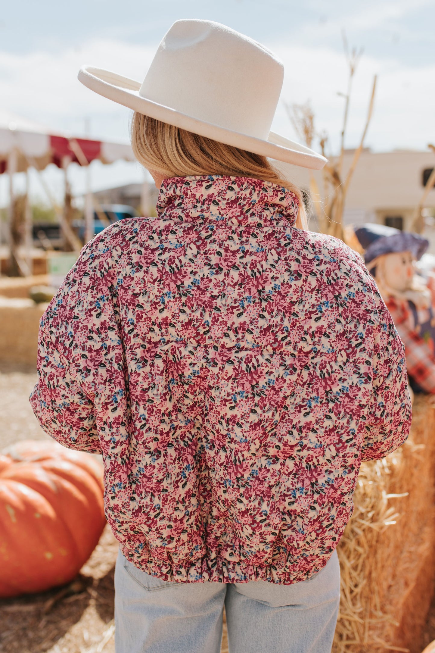 THE CANDICE CORDUROY JACKET IN CREAM FLORAL