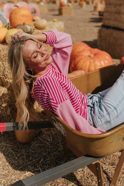 THE ARDELL COLOR BLOCK TOP IN PINK