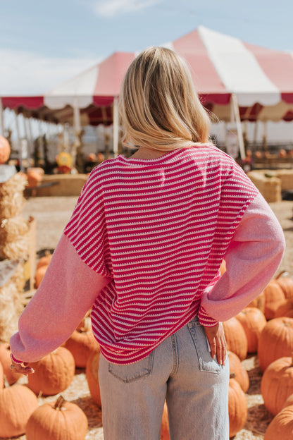 THE ARDELL COLOR BLOCK TOP IN PINK