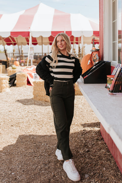 THE SHAY STRIPED TOP IN OAT