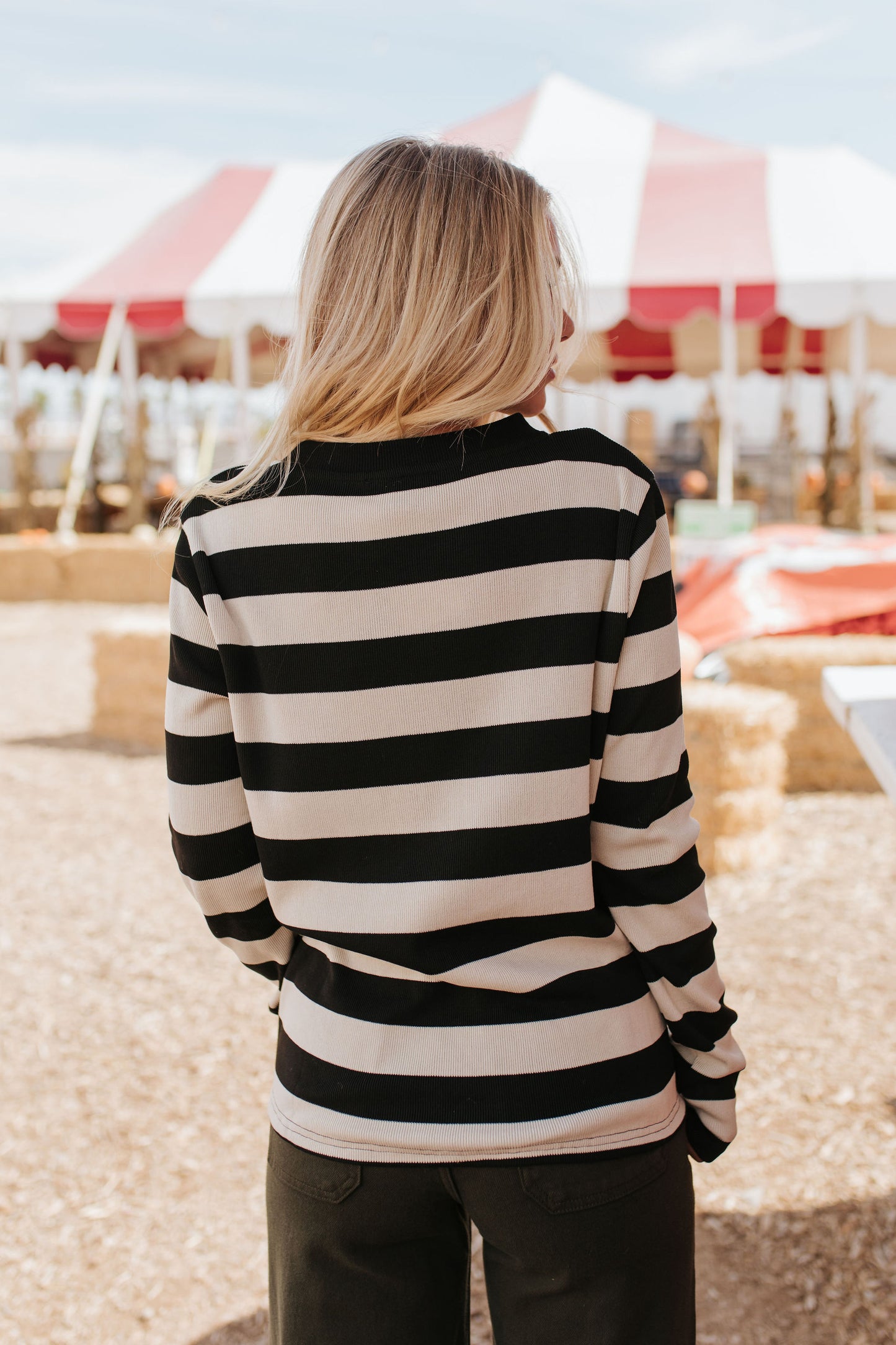 THE SHAY STRIPED TOP IN OAT