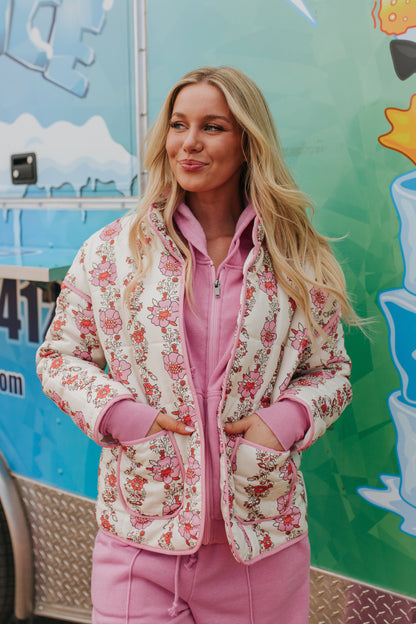 THE CHANDLER QUILTED JACKET IN PINK