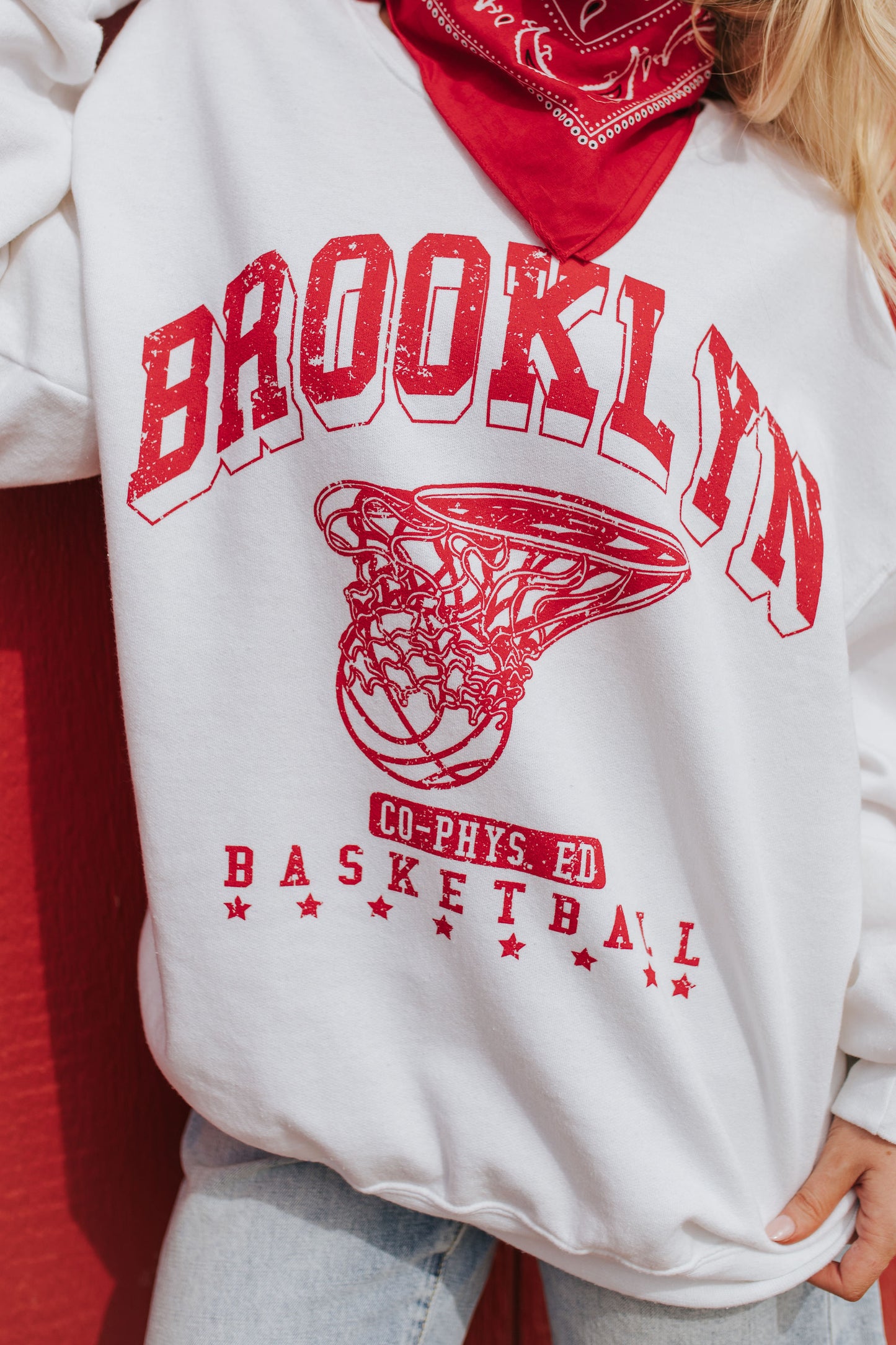 THE BROOKLYN BASKETBALL PULLOVER IN WHITE