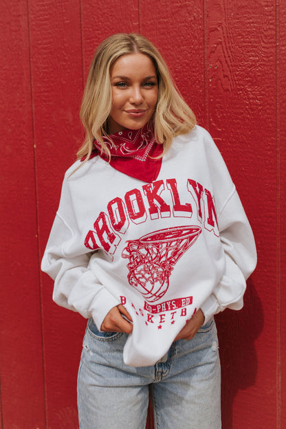 THE BROOKLYN BASKETBALL PULLOVER IN WHITE