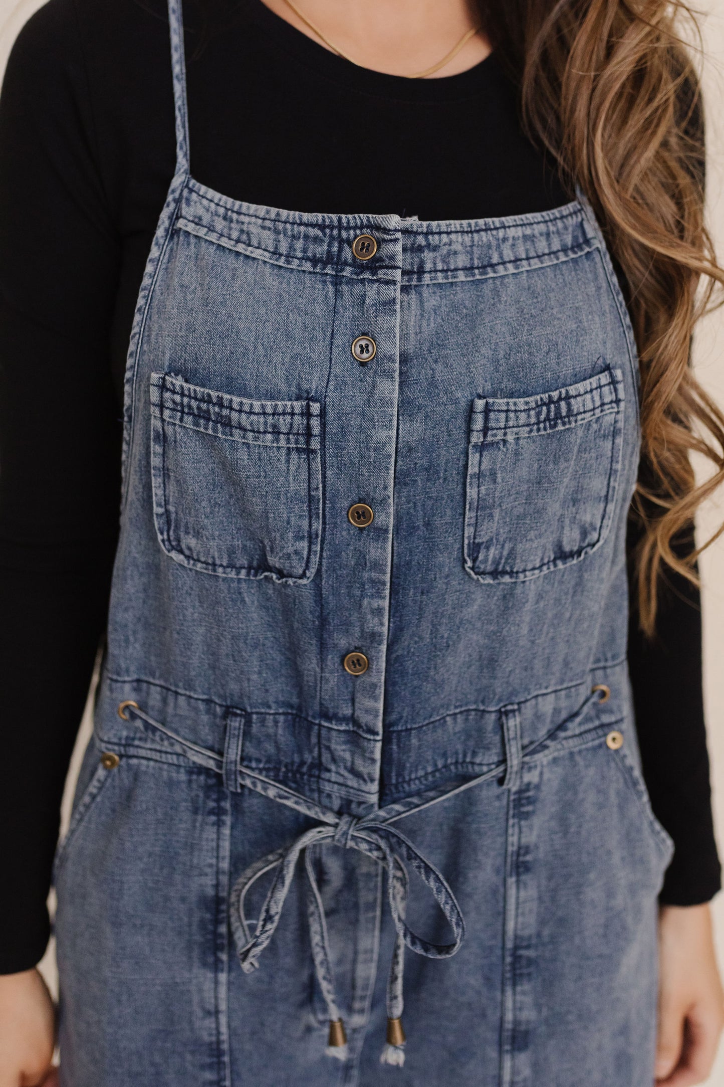 THE SANTANA DENIM OVERALLS IN DARK WASH