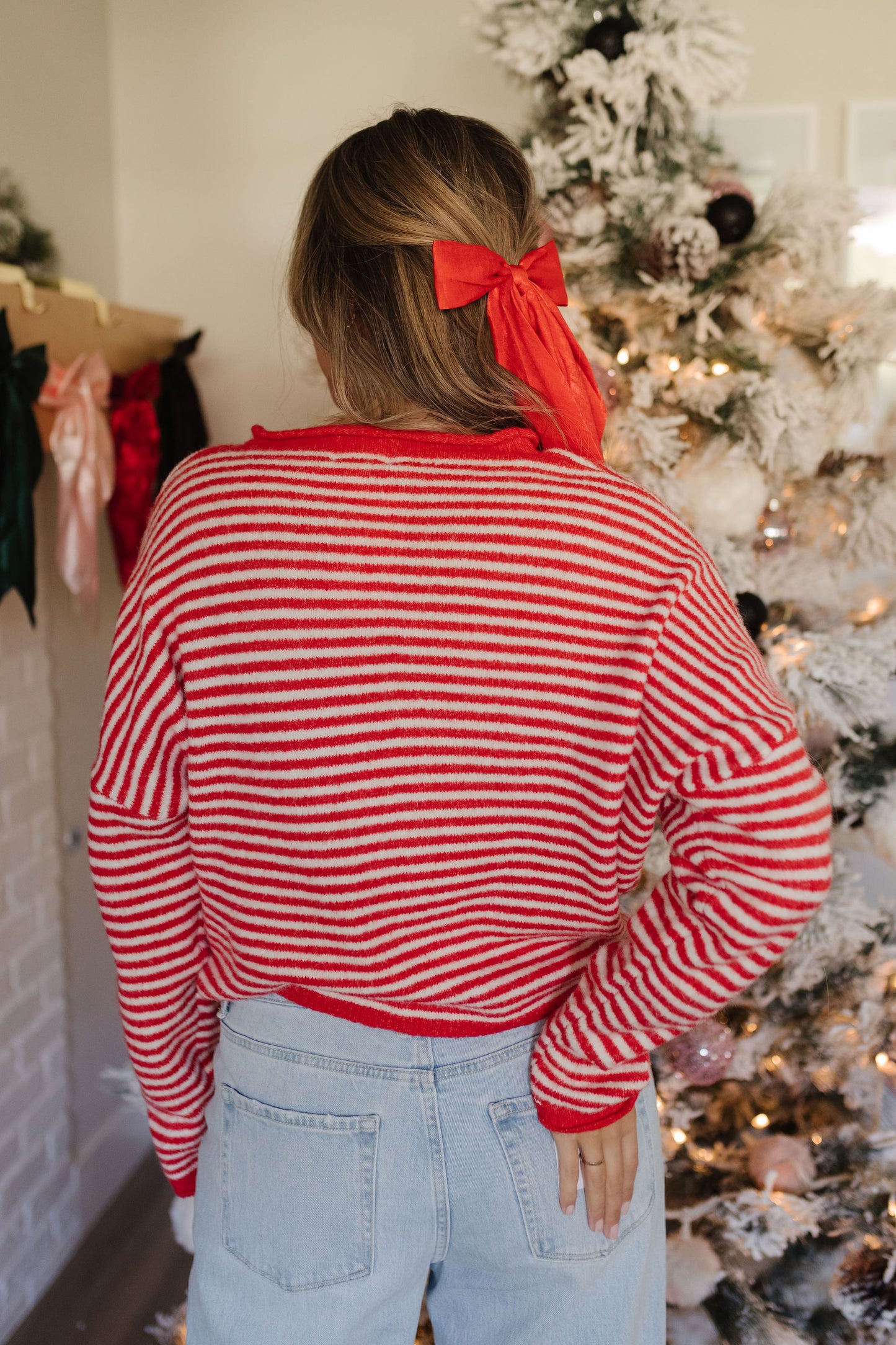 THE CAMPBELL CARDIGAN IN RED STRIPE