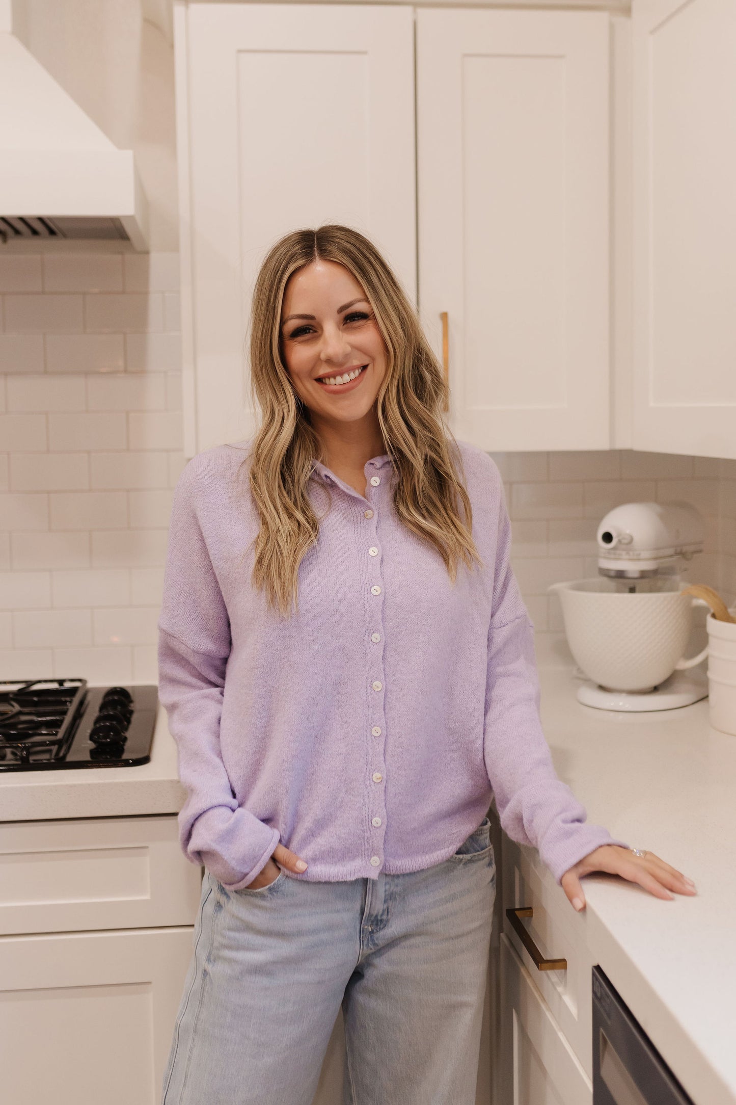 THE CAMPBELL CARDIGAN IN LAVENDER