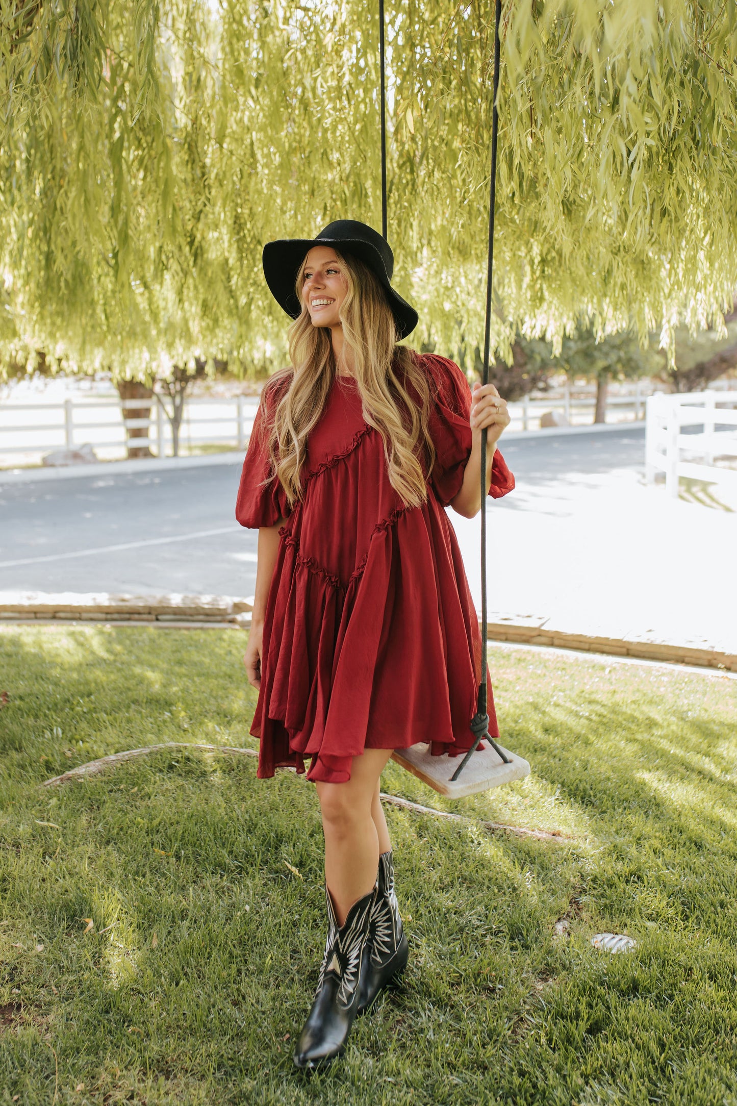 THE ISABELLE ASYMMETRICAL MINI DRESS IN BERRY