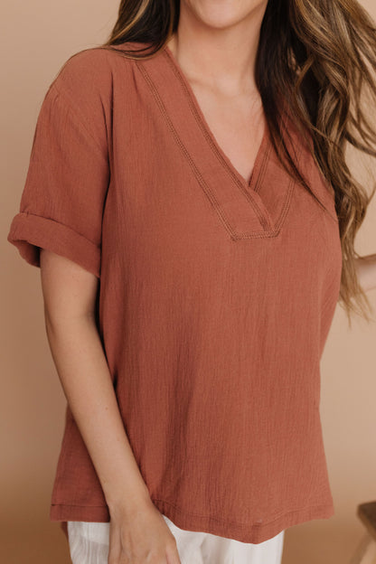 THE TRUDIE TOP IN TERRACOTTA