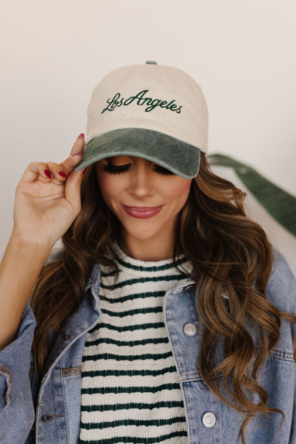 THE LA EMBROIDERED CAP IN GREEN