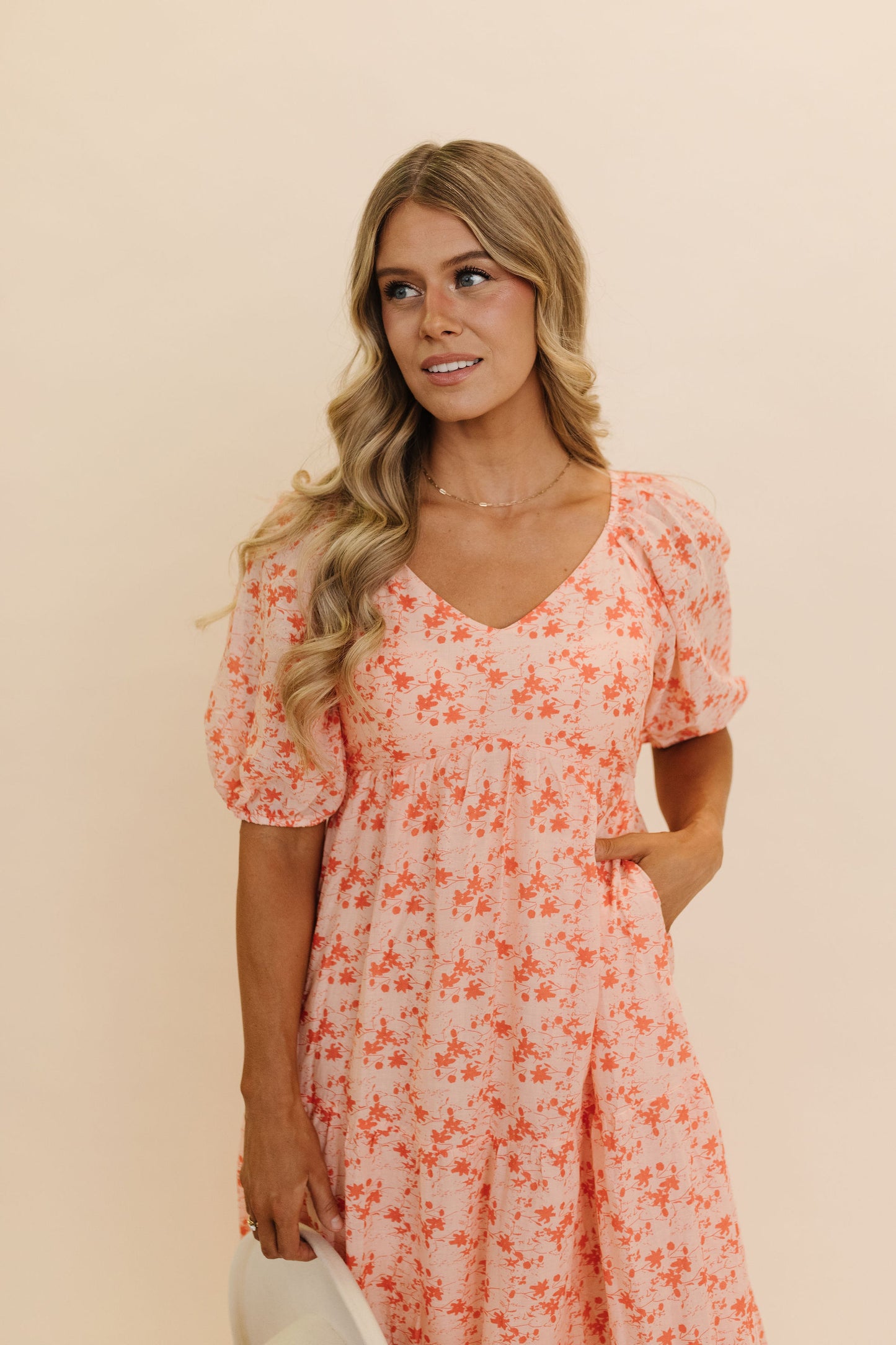 THE FIONA FLORAL TIERED MAXI DRESS IN TOMATO