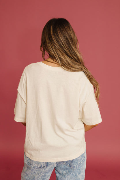 THE BAYLEIGH NUMBER TEE IN CREAM