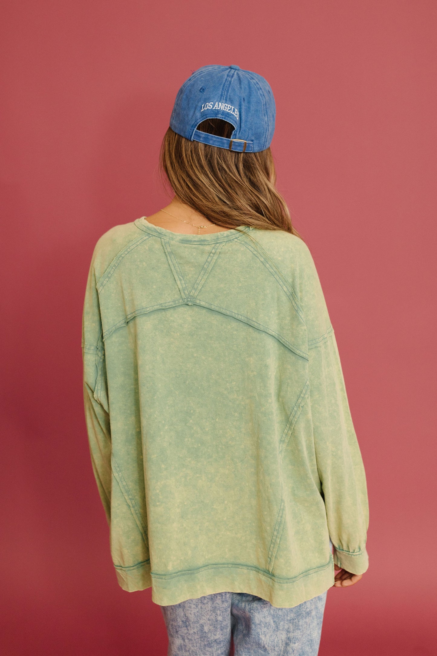 THE MEG MINERAL WASH CREWNECK IN GREEN