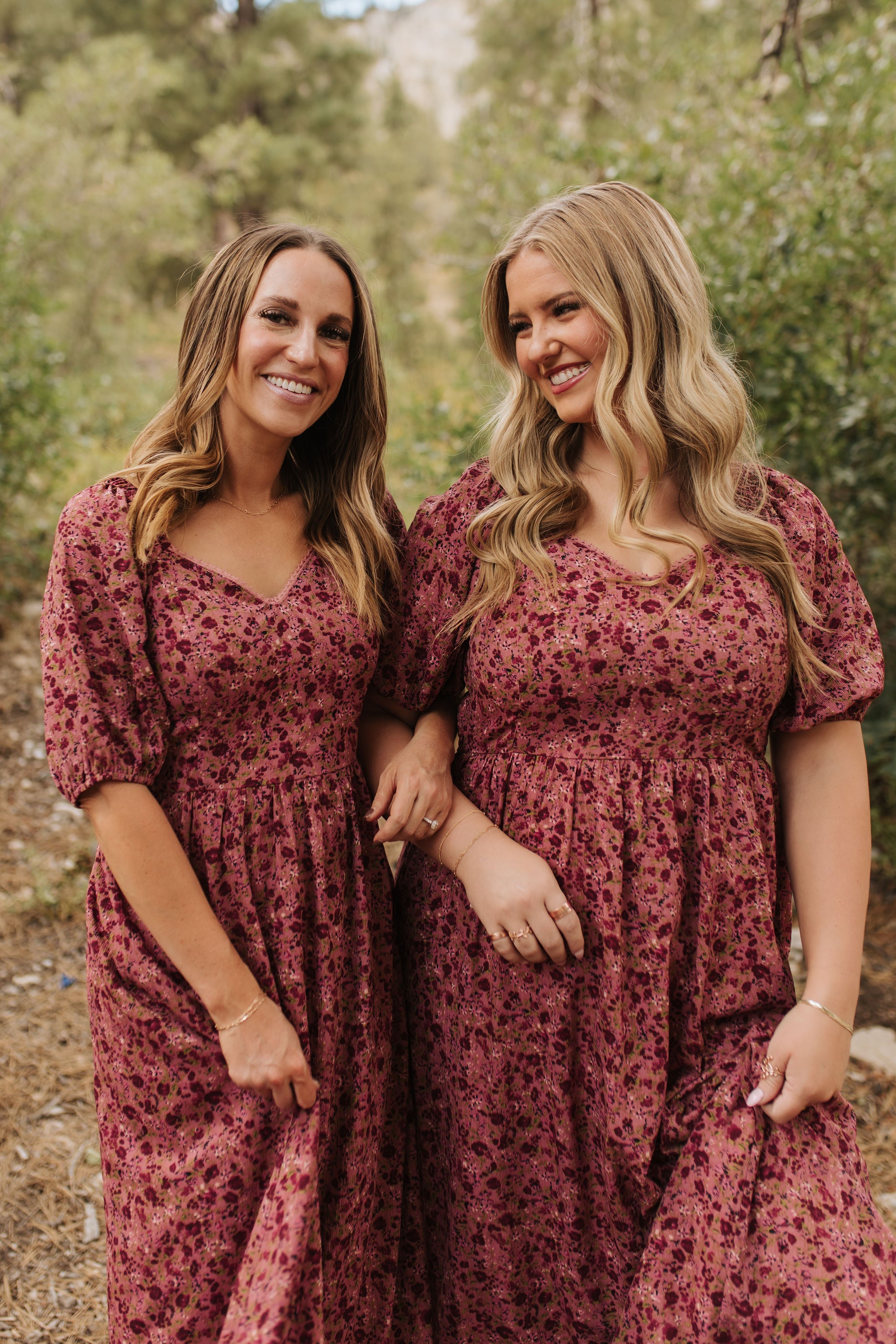 THE EMMY LOU DRESS IN BURGUNDY FLORAL BY PINK DESERT Pink Desert