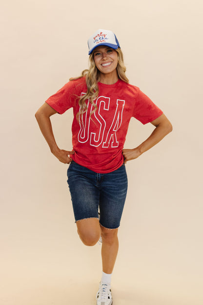 THE USA STARS TEE IN RED