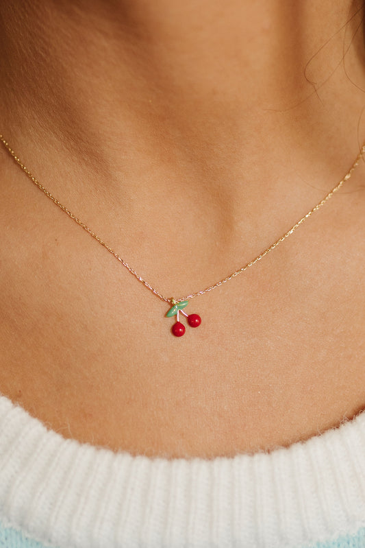 THE CHERRY PENDANT NECKLACE IN GOLD