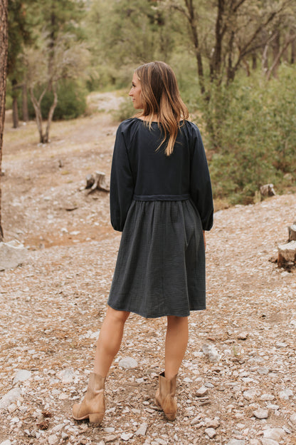 THE DAVEY SWEATSHIRT DRESS IN NAVY