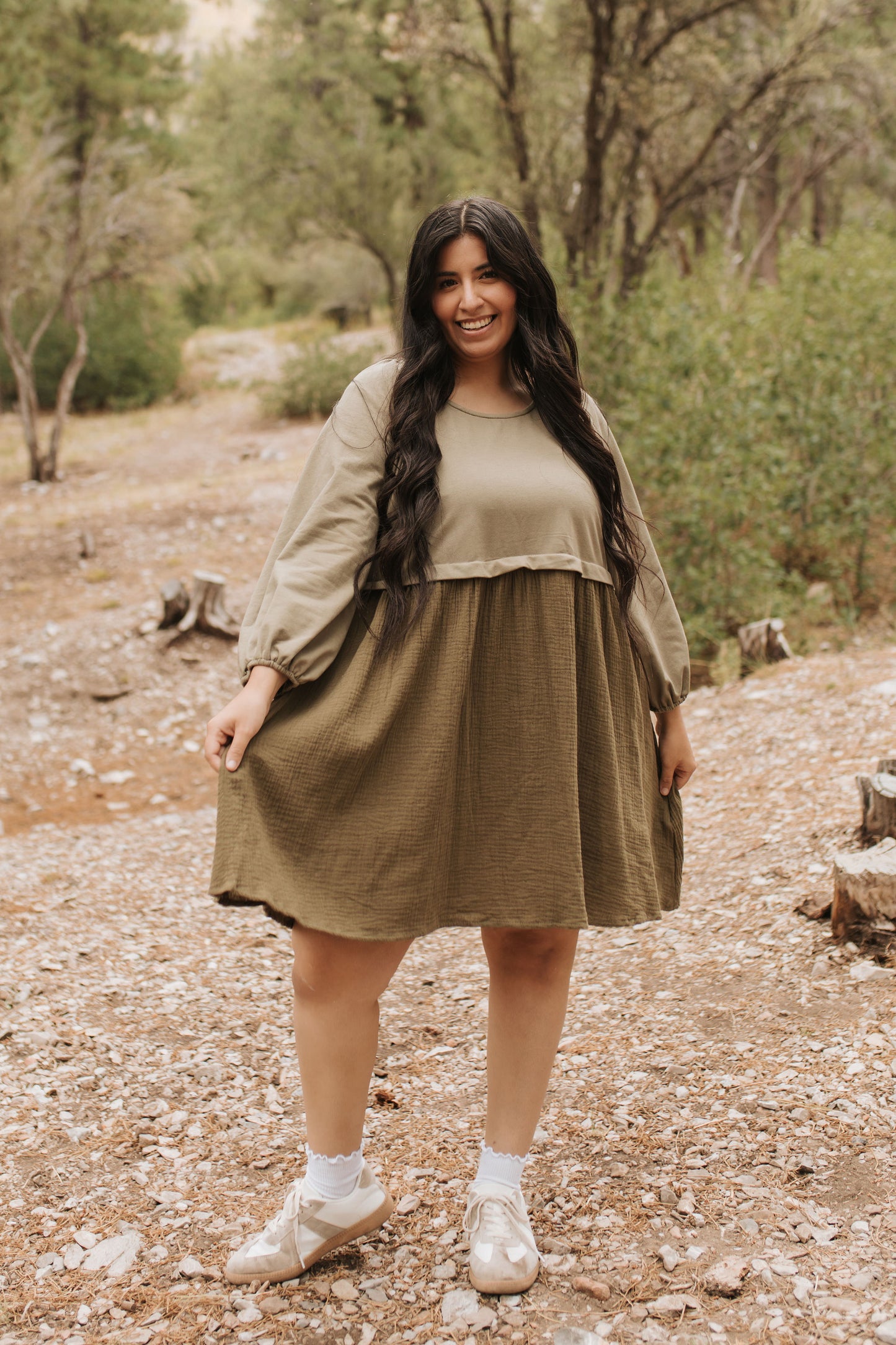 THE DAVEY SWEATSHIRT DRESS IN OLIVE