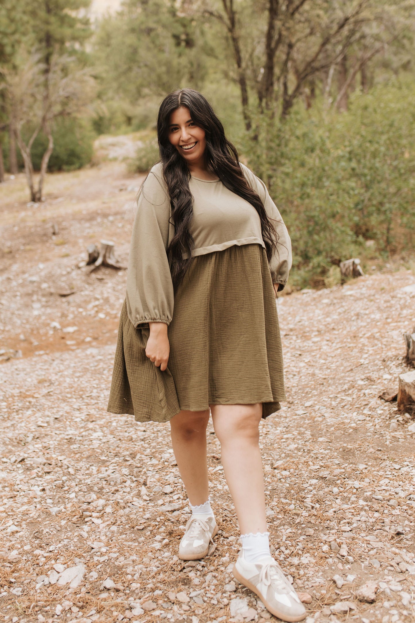 THE DAVEY SWEATSHIRT DRESS IN OLIVE