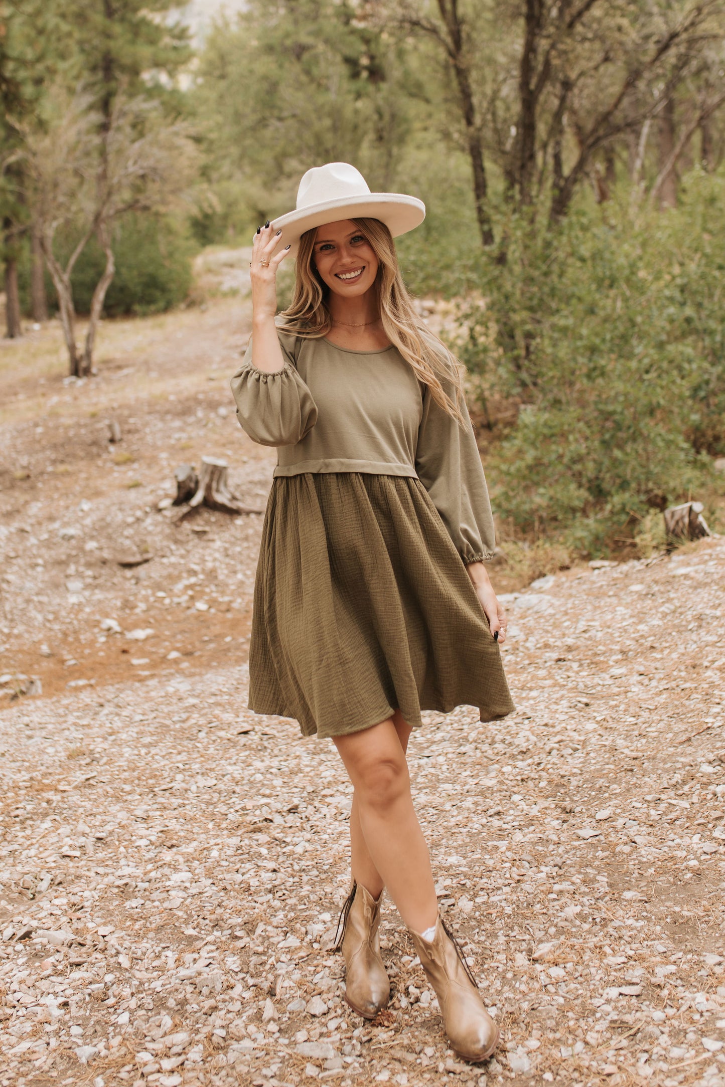 THE DAVEY SWEATSHIRT DRESS IN OLIVE