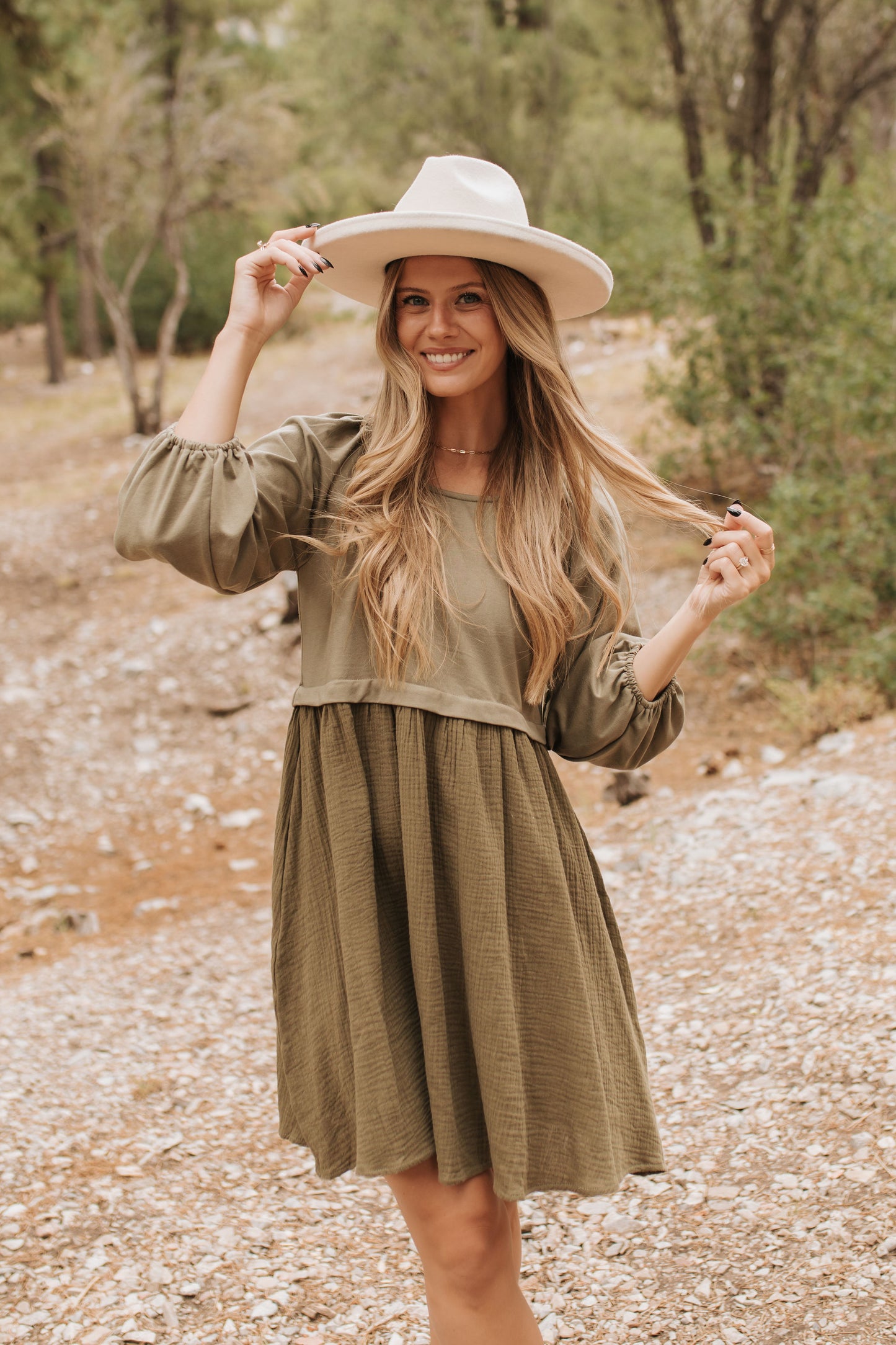 THE DAVEY SWEATSHIRT DRESS IN OLIVE