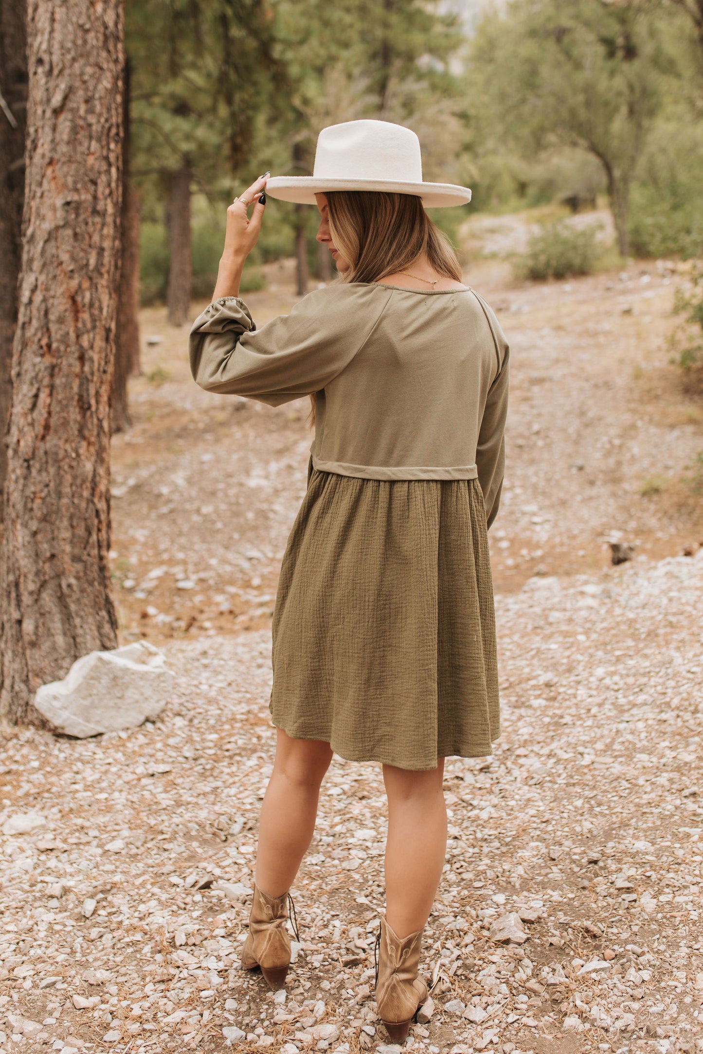 THE DAVEY SWEATSHIRT DRESS IN OLIVE