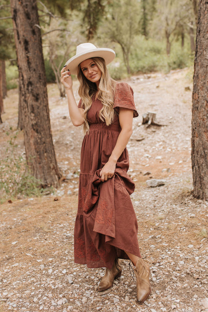 THE MUCALL POPLIN DRESS IN CINNAMON