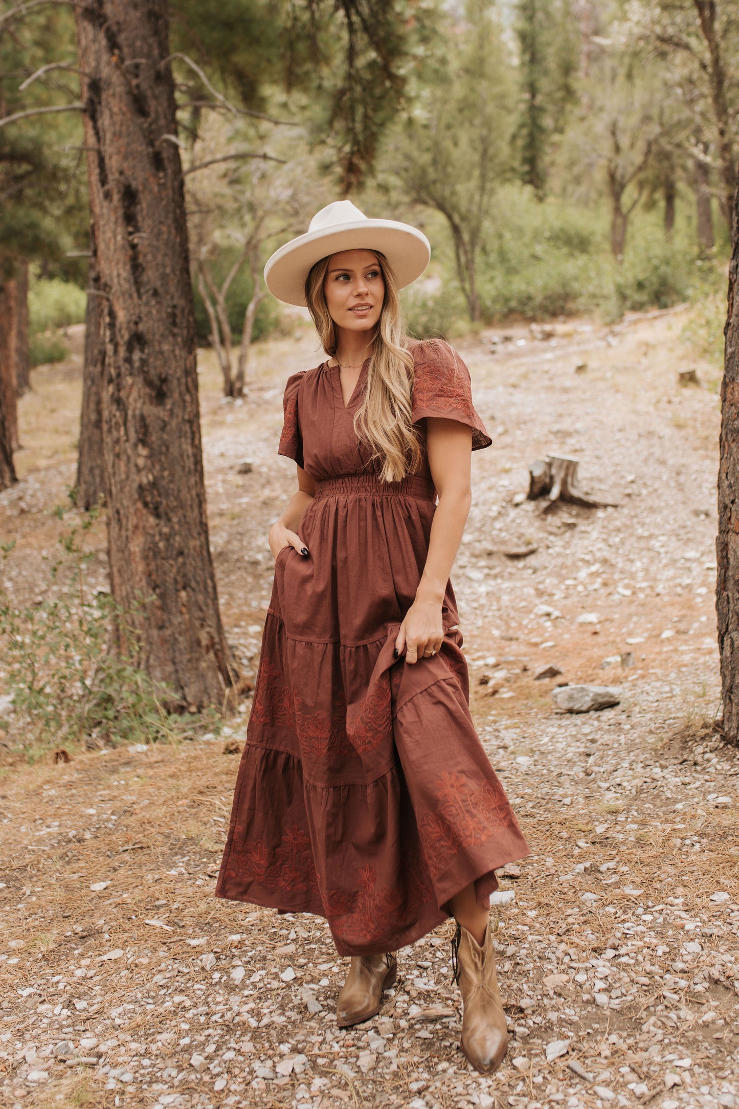 THE MUCALL POPLIN DRESS IN CINNAMON