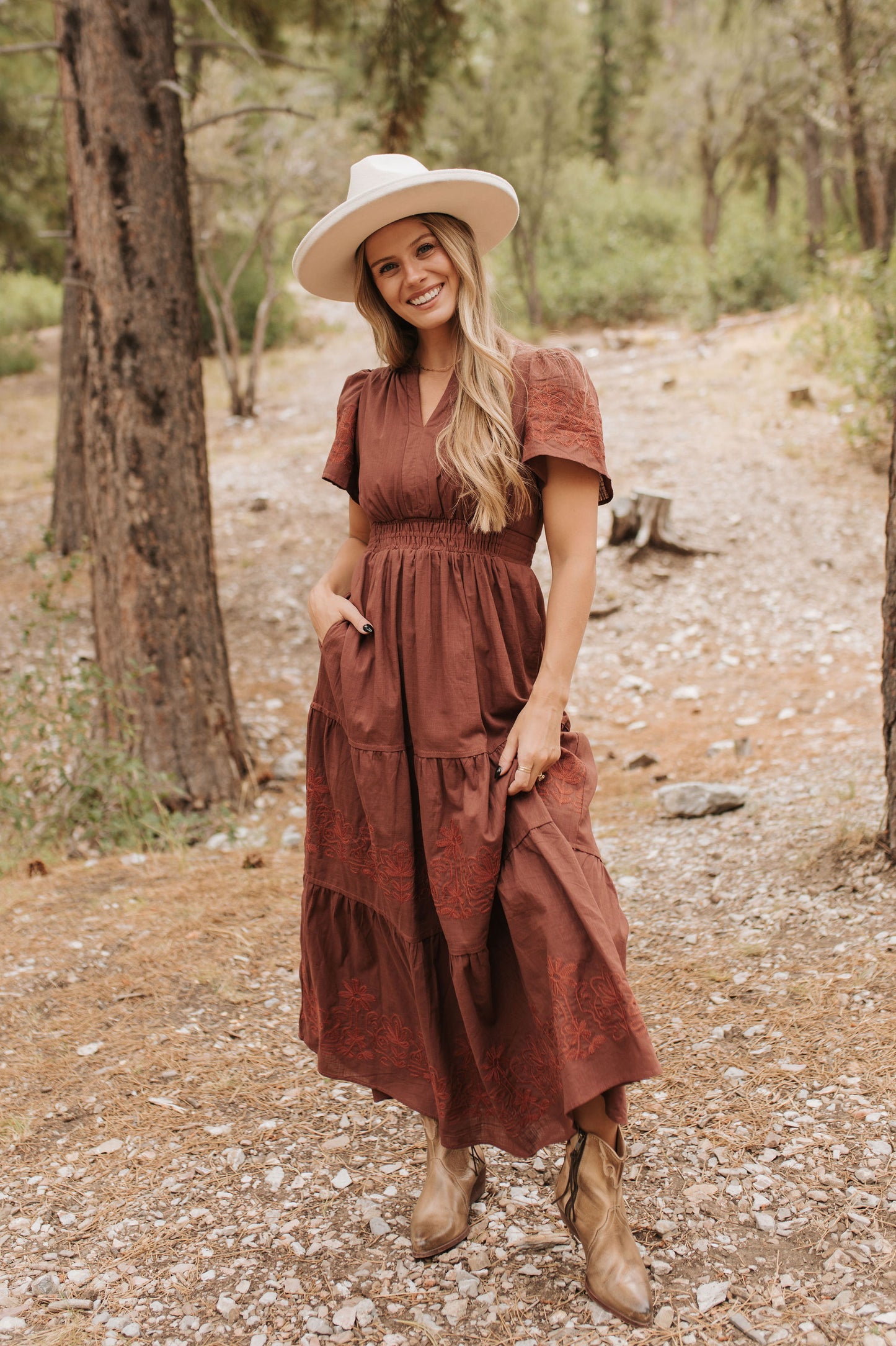 THE MUCALL POPLIN DRESS IN CINNAMON